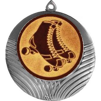 Медаль №1211-1302 (Роллерспорт, диаметр 56 мм (Медаль цвет серебро плюс жетон для вклейки) Место для вставок: обратная сторона диаметр 50 мм)