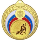 Медаль №124-196 (Лыжный спорт, диаметр 50 мм (Медаль цвет золото плюс жетон для вклейки) Место для вставок: обратная сторона диаметр 45 мм)