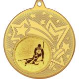 Медаль №124-1274 (Лыжный спорт, диаметр 45 мм (Медаль цвет золото плюс жетон для вклейки) Место для вставок: обратная сторона диаметр 40 мм)