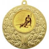 Медаль №124-192 (Лыжный спорт, диаметр 50 мм (Медаль цвет золото плюс жетон для вклейки) Место для вставок: обратная сторона диаметр 45 мм)
