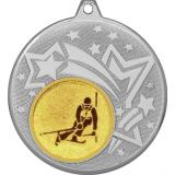 Медаль №124-1274 (Лыжный спорт, диаметр 45 мм (Медаль цвет серебро плюс жетон для вклейки) Место для вставок: обратная сторона диаметр 40 мм)