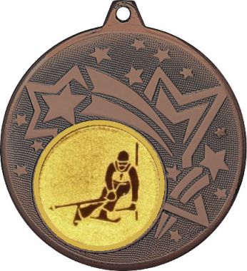 Медаль №124-27 (Лыжный спорт, диаметр 45 мм (Медаль цвет бронза плюс жетон для вклейки) Место для вставок: обратная сторона диаметр 39 мм)