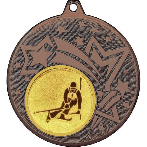 Медаль №124-1274 (Горные лыжи, диаметр 45 мм (Медаль цвет бронза плюс жетон для вклейки) Место для вставок: обратная сторона диаметр 40 мм)