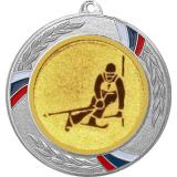 Медаль №124-1285 (Лыжный спорт, диаметр 70 мм (Медаль цвет серебро плюс жетон для вклейки) Место для вставок: обратная сторона диаметр 60 мм)