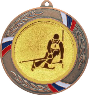 Медаль №124-1285 (Лыжный спорт, диаметр 70 мм (Медаль цвет бронза плюс жетон для вклейки) Место для вставок: обратная сторона диаметр 60 мм)