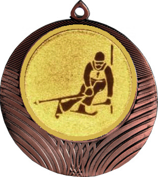 Медаль №124-8 (Лыжный спорт, диаметр 70 мм (Медаль цвет бронза плюс жетон для вклейки) Место для вставок: обратная сторона диаметр 64 мм)