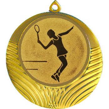 Медаль №13-8 (Большой теннис, диаметр 70 мм (Медаль цвет золото плюс жетон для вклейки) Место для вставок: обратная сторона диаметр 64 мм)