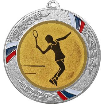 Медаль №13-1285 (Большой теннис, диаметр 70 мм (Медаль цвет серебро плюс жетон для вклейки) Место для вставок: обратная сторона диаметр 60 мм)