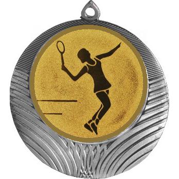Медаль №13-8 (Большой теннис, диаметр 70 мм (Медаль цвет серебро плюс жетон для вклейки) Место для вставок: обратная сторона диаметр 64 мм)