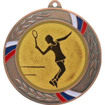Медаль №13-1285 (Большой теннис, диаметр 70 мм (Медаль цвет бронза плюс жетон для вклейки) Место для вставок: обратная сторона диаметр 60 мм)