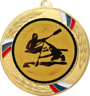 Медаль №14-1285 (Гребля, диаметр 70 мм (Медаль цвет золото плюс жетон для вклейки) Место для вставок: обратная сторона диаметр 60 мм)