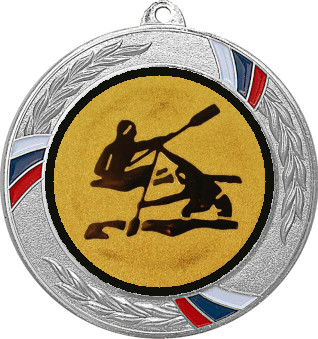 Медаль №14-1285 (Гребля, диаметр 70 мм (Медаль цвет серебро плюс жетон для вклейки) Место для вставок: обратная сторона диаметр 60 мм)
