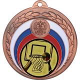 Медаль №15-196 (Баскетбол, диаметр 50 мм (Медаль цвет бронза плюс жетон для вклейки) Место для вставок: обратная сторона диаметр 45 мм)