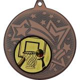 Медаль №15-27 (Баскетбол, диаметр 45 мм (Медаль цвет бронза плюс жетон для вклейки) Место для вставок: обратная сторона диаметр 39 мм)
