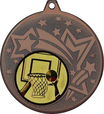 Медаль №15-1274 (Баскетбол, диаметр 45 мм (Медаль цвет бронза плюс жетон для вклейки) Место для вставок: обратная сторона диаметр 40 мм)