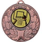 Медаль №15-192 (Баскетбол, диаметр 50 мм (Медаль цвет бронза плюс жетон для вклейки) Место для вставок: обратная сторона диаметр 45 мм)