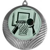 Медаль №15-1302 (Баскетбол, диаметр 56 мм (Медаль цвет серебро плюс жетон для вклейки) Место для вставок: обратная сторона диаметр 50 мм)