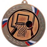 Медаль №15-1285 (Баскетбол, диаметр 70 мм (Медаль цвет бронза плюс жетон для вклейки) Место для вставок: обратная сторона диаметр 60 мм)