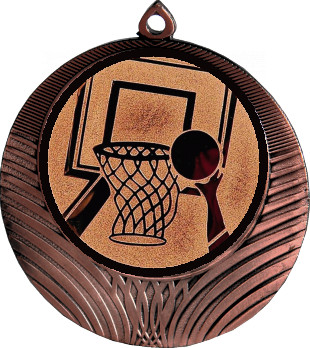 Медаль №15-8 (Баскетбол, диаметр 70 мм (Медаль цвет бронза плюс жетон для вклейки) Место для вставок: обратная сторона диаметр 64 мм)