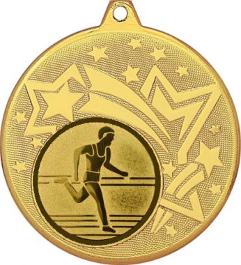 Медаль №16-27 (Бег, диаметр 45 мм (Медаль цвет золото плюс жетон для вклейки) Место для вставок: обратная сторона диаметр 39 мм)