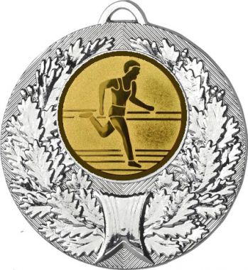Медаль №16-192 (Бег, диаметр 50 мм (Медаль цвет серебро плюс жетон для вклейки) Место для вставок: обратная сторона диаметр 45 мм)