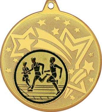 Медаль №17-27 (Бег, диаметр 45 мм (Медаль цвет золото плюс жетон для вклейки) Место для вставок: обратная сторона диаметр 39 мм)