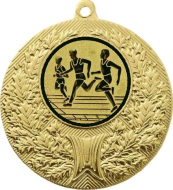 Медаль №17-192 (Бег, диаметр 50 мм (Медаль цвет золото плюс жетон для вклейки) Место для вставок: обратная сторона диаметр 45 мм)