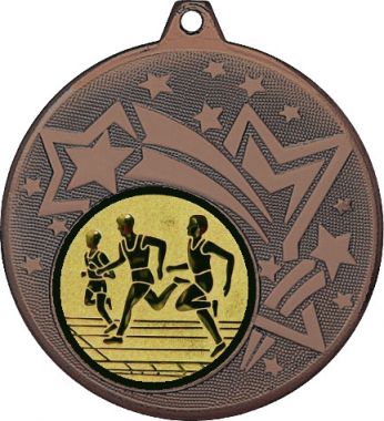 Медаль №17-27 (Бег, диаметр 45 мм (Медаль цвет бронза плюс жетон для вклейки) Место для вставок: обратная сторона диаметр 39 мм)