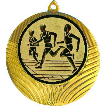 Медаль №17-1302 (Бег, диаметр 56 мм (Медаль цвет золото плюс жетон для вклейки) Место для вставок: обратная сторона диаметр 50 мм)