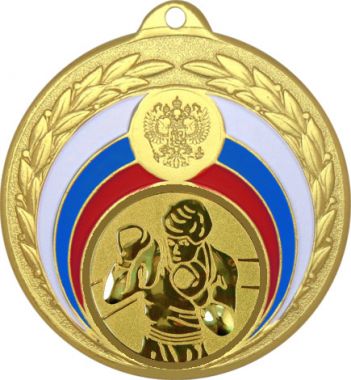 Медаль №18-196 (Бокс, диаметр 50 мм (Медаль цвет золото плюс жетон для вклейки) Место для вставок: обратная сторона диаметр 45 мм)