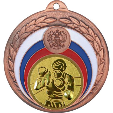 Медаль №18-196 (Бокс, диаметр 50 мм (Медаль цвет бронза плюс жетон для вклейки) Место для вставок: обратная сторона диаметр 45 мм)