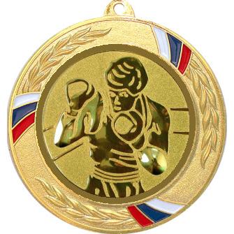 Медаль №18-1285 (Бокс, диаметр 70 мм (Медаль цвет золото плюс жетон для вклейки) Место для вставок: обратная сторона диаметр 60 мм)