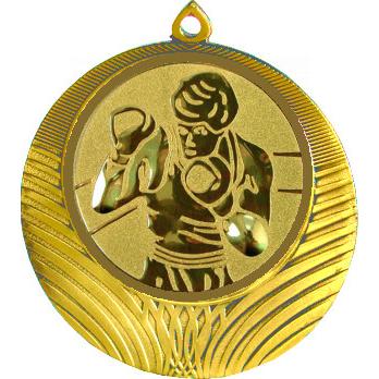 Медаль №18-8 (Бокс, диаметр 70 мм (Медаль цвет золото плюс жетон для вклейки) Место для вставок: обратная сторона диаметр 64 мм)