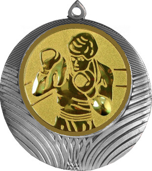 Медаль №18-8 (Бокс, диаметр 70 мм (Медаль цвет серебро плюс жетон для вклейки) Место для вставок: обратная сторона диаметр 64 мм)