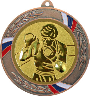 Медаль №18-1285 (Бокс, диаметр 70 мм (Медаль цвет бронза плюс жетон для вклейки) Место для вставок: обратная сторона диаметр 60 мм)