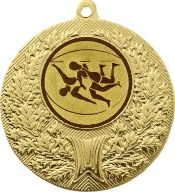 Медаль №19-192 (Борьба, диаметр 50 мм (Медаль цвет золото плюс жетон для вклейки) Место для вставок: обратная сторона диаметр 45 мм)