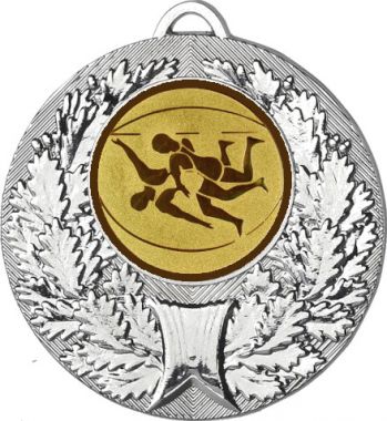 Медаль №19-192 (Борьба, диаметр 50 мм (Медаль цвет серебро плюс жетон для вклейки) Место для вставок: обратная сторона диаметр 45 мм)