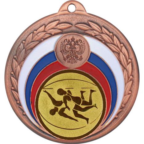 Медаль №19-196 (Борьба, диаметр 50 мм (Медаль цвет бронза плюс жетон для вклейки) Место для вставок: обратная сторона диаметр 45 мм)