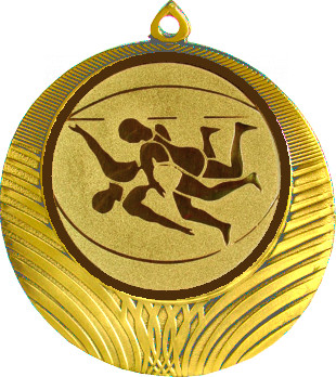 Медаль №19-8 (Борьба, диаметр 70 мм (Медаль цвет золото плюс жетон для вклейки) Место для вставок: обратная сторона диаметр 64 мм)