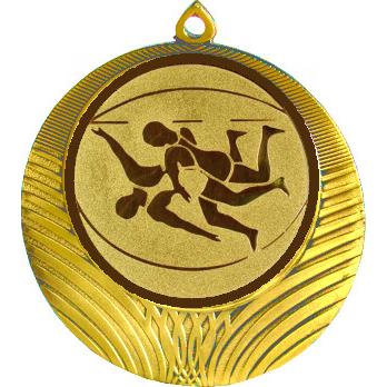 Медаль №19-1302 (Борьба, диаметр 56 мм (Медаль цвет золото плюс жетон для вклейки) Место для вставок: обратная сторона диаметр 50 мм)
