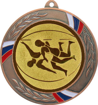 Медаль №19-1285 (Борьба, диаметр 70 мм (Медаль цвет бронза плюс жетон для вклейки) Место для вставок: обратная сторона диаметр 60 мм)