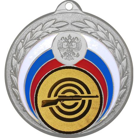 Медаль №2-196 (Пулевая стрельба, диаметр 50 мм (Медаль цвет серебро плюс жетон для вклейки) Место для вставок: обратная сторона диаметр 45 мм)
