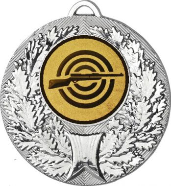 Медаль №2-192 (Стрельба, диаметр 50 мм (Медаль цвет серебро плюс жетон для вклейки) Место для вставок: обратная сторона диаметр 45 мм)