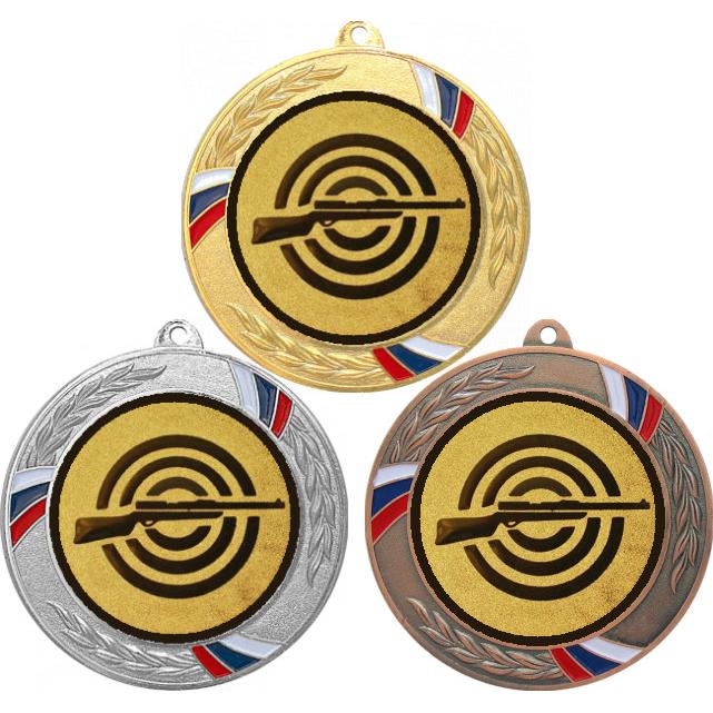 Комплект медалей №2-1285 (Стрельба, диаметр 70 мм (Три медали плюс три жетона для вклейки) Место для вставок: обратная сторона диаметр 60 мм)