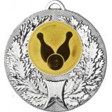 Медаль №20-192 (Боулинг, диаметр 50 мм (Медаль цвет серебро плюс жетон для вклейки) Место для вставок: обратная сторона диаметр 45 мм)
