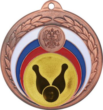 Медаль №20-196 (Боулинг, диаметр 50 мм (Медаль цвет бронза плюс жетон для вклейки) Место для вставок: обратная сторона диаметр 45 мм)