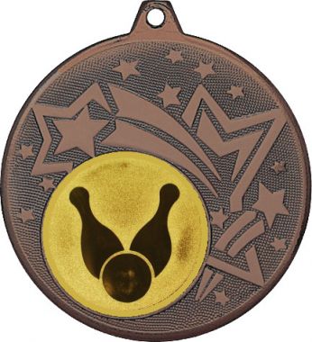 Медаль №20-27 (Боулинг, диаметр 45 мм (Медаль цвет бронза плюс жетон для вклейки) Место для вставок: обратная сторона диаметр 39 мм)