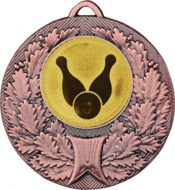 Медаль №20-192 (Боулинг, диаметр 50 мм (Медаль цвет бронза плюс жетон для вклейки) Место для вставок: обратная сторона диаметр 45 мм)