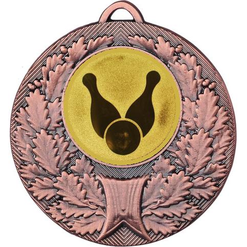 Медаль №20-192 (Боулинг, диаметр 50 мм (Медаль цвет бронза плюс жетон для вклейки) Место для вставок: обратная сторона диаметр 45 мм)