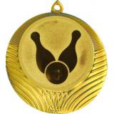 Медаль №20-8 (Боулинг, диаметр 70 мм (Медаль цвет золото плюс жетон для вклейки) Место для вставок: обратная сторона диаметр 64 мм)